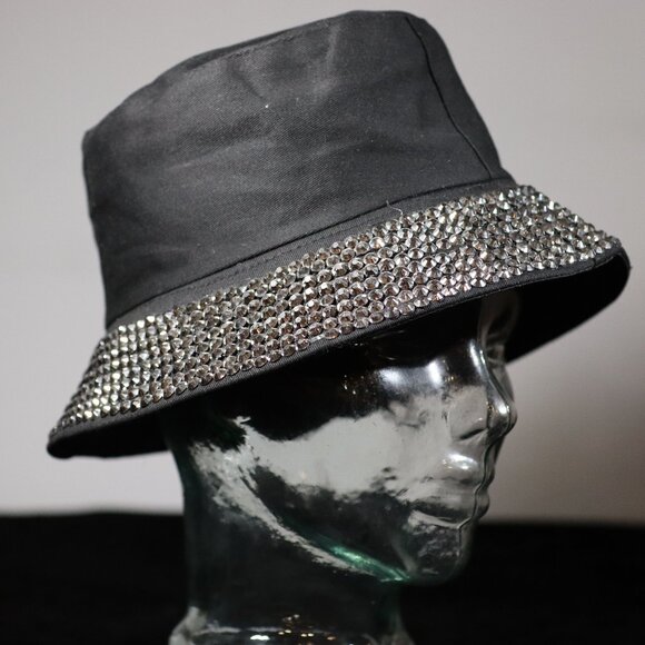Accessories - Midnight Luxe Rhinestone Bucket Hat
